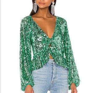 FOR LOVE AND LEMONS MADELEINE SEQUIN TOP